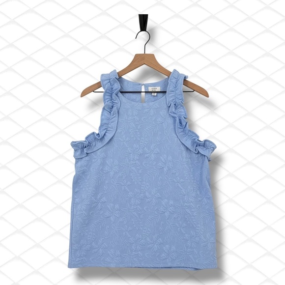 crown&ivy Tops - NWT Crown & Ivy Wonka Peri Quilted Ruffle Top Size L